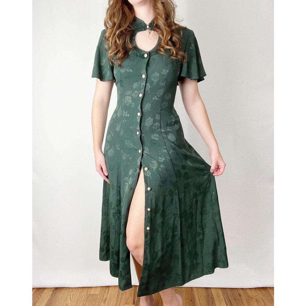 Vintage Victorian Cottagecore Gothic Corset Midi Maxi Dress Dark Fairycore Sexy - Picture 5 of 8